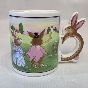 Vintage Peter Rabbit Coffee Mug Cup With Bunny Rabbit Handle‎ Easter Spring